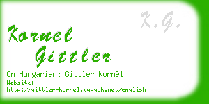 kornel gittler business card